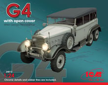 Mercedes G4 со съемным тентом Typ G4 with open cover, WWII German personnel car (ICM24012)