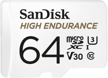 SanDisk 64GB microSDXC Class 10 UHS-I U3 V30 High Endurance + adapter (SDSQQNR-064G-GN6IA)
