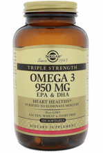 Solgar Omega-3 EPA & DHA, Triple Strength, 950 mg, 100 Softgels Омега-3 ЭПК и докозагексановая кислота