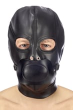 Шлем БДСМ с кляпом Fetish Tentation BDSM hood in leatherette with removable gag