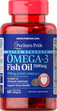 Puritan's Pride Extra Strength Omega-3 Fish Oil 1500 mg Омега-3 рыбий жир 60 гелевых капсул