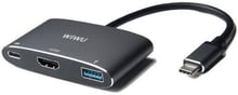 WIWU Adapter C2H USB-C to USB-C+HDMI+USB3.0 HUB Grey