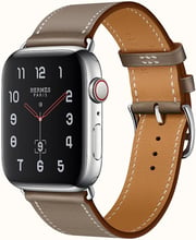 Apple Watch Series 4 Hermes 44mm GPS+LTE Stainless Steel Case with Etoupe Swift Leather Single Tour (H077059CJ18)