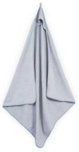 Махровое бархатное детское полотенце с капюшоном Jollein 100x100см Pale Grey