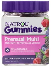 Natrol Gummies Prenatal Multi 90 Count Berry, Cherry & Grape Мультивитамины для беременных со вкусом ягод