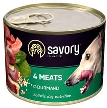 Влажный корм Savory Dog Gourmand для собак 4 вида мяса 200 г