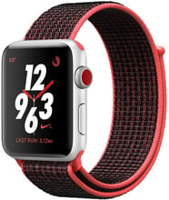 Apple Watch Series 3 Nike+ 42mm GPS+LTE Silver Aluminum Case with Bright Crimson/Black Nike Sport Loop (MQLE2)