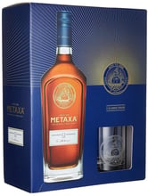 Бренді Metaxa 12 зірок 0.7 л, gift box + 2 склянки