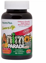 Natures Plus Animal Parade, Детские мультивитамины, вкус вишни 90 жевательных таблеток