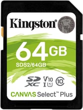 Kingston 64GB SDXC Class 10 UHS-I U1 V10 Canvas Select Plus (SDS2/64GB)