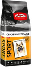 Сухой корм Alice Sport Chicken and Vegetable для собак с курицей рисом и овощами 17 кг (300774)