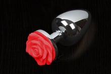 Пікантні Штучки Rose Small - маленька анальна пробка, 6х3 см, червоний