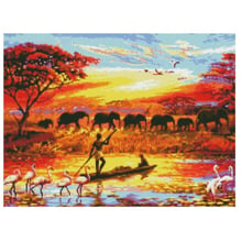 Алмазная картина Strateg Жизнь Африки 50х60 см (HA0002)