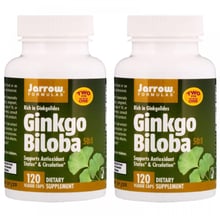 Jarrow Formulas Ginkgo Biloba 50:1 60 mg 2 Bottles 120 Veggie Caps Each Гинкго Билоба