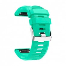 Fashion Striped Silicone Band Teal for Garmin QuickFit 26