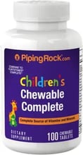 Piping Rock Children's Complete Daily 100 Chewable Tablets Ежедневный детский комплекс