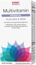 GNC Women's Multivitamin Prenatal Formula with DHA & Iron, 90 Capsules