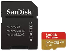 SanDisk 32GB microSDHC Class 10 UHS-I U3 V30 A1 Extreme + adapter (SDSQXAF-032G-GN6MA)
