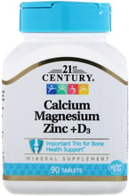 21st Century Cal Mag Zinc + D3, 90 Tablets