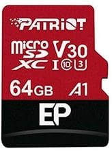 Patriot 64GB microSD Class 10 UHS-I U3 V30 A1 (PEF64GEP31MCX)