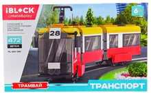 Конструктор Iblock Транспорт Трамвай 3-х секционный (PL-921-381)