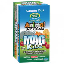 Natures Plus Animal Parade Mag Kidz Sugar Free 90 chewables Магний для детей, без сахара, вкус вишни