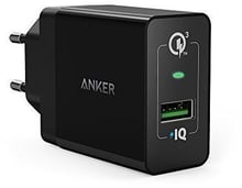 ANKER USB Wall Charger PowerPort QC3.0 with microUSB Cable Black (B2013L11)