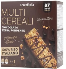 Батончик Cerealitalia мультизерновой Day By Day Черный шоколад с витаминами и минералами 126 г (8010121040818)