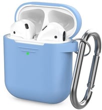 Чехол для наушников AhaStyle Silicone Case with Belt Sky Blue (AHA-01060-SBL) for Apple AirPods 2 2019