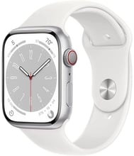 Apple Watch Series 9 41mm GPS Silver Aluminum Case with White Sport Band - M/L