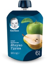 Пюре Gerber яблоко, груша 90 г (1227019)