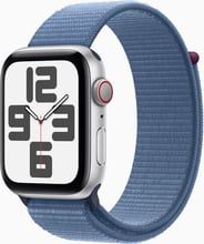 Apple Watch SE 2 2023 44mm GPS+LTE Silver Aluminum Case with Winter Blue Sport Loop (MRHL3)