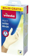 Рукавички латексні Vileda Glove Multi одноразові 80+20шт розмір S/M (4023103197978)