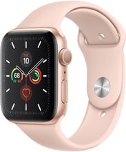 Apple Watch Series 5 44mm GPS Gold Aluminum Case with Pink Sand Sport Band (MWVE2)
