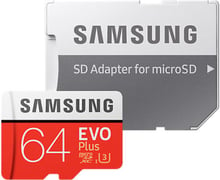 Samsung 64GB microSDXC Class 10 UHS-I U3 Evo Plus + adapter (MB-MC64GA/RU)