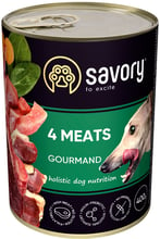 Влажный корм Savory для взрослых собак с четырьмя видами мяса 400 г (30396)