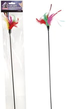 Дразнилка для котов Flamingo Teaser Feathers с цветными перьями 48 см