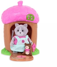 Игровой набор Li'l Woodzeez Домик с сюрпризом (розовая крыша, 1 фигурка котика, 1 аксессуар) (WZ6603Z)