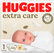 Подгузники Huggies Extra Care 1 (2-5 кг) M-Pack 168 шт (5029054234747/5029053549620)