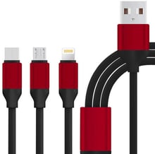 XOKO USB Cable to Lightning/microUSB/USB-C 1.2m Black (SC-320-BK)