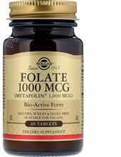 Folate Solgar Metafolin Фолиевая кислота 1000 mcg 60 Tab