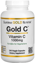 California Gold Nutrition Gold C Vitamin C Витамин С 1000 мг 240 растительных капсул