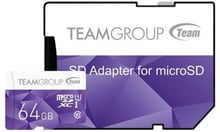 Team 64GB microSDXC Class 10 UHS-I U1 + adapter (TCUSDX64GUHS41)