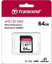 Transcend 64GB SDXC C10 UHS-I U3 (TS64GSDC340S)