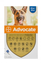 Капли Bayer/Elanco Advocate для собак более 25 кг от заражений эндо и экто паразитами 3 пипетки/1 уп. (4007221037422)