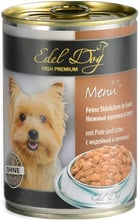 Влажный корм Edel Dog для собак с индейкой и печенью 400 g (4003024177020)