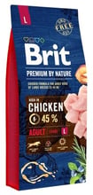 Сухий корм Brit Premium для дорослих собак великих порід L 15 кг (8595602526468)