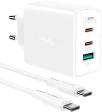 Acefast Wall Charger 2xUSB-C+USB A13 65W with USB-C Cable White