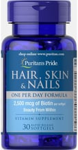 Puritan's Pride Hair, Skin & Nails One Per Day Formula 30 Softgels Формула для волос, кожи, ногтей