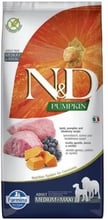 Беззерновой сухой корм Farmina N&D Grain Free Pumpkin Lamb & Blueberry Adult Medium & Maxi для собак средних и крупных пород ягнёнок с тыквой и черникой 12 кг (8010276033369)